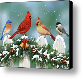 birds and garland painting