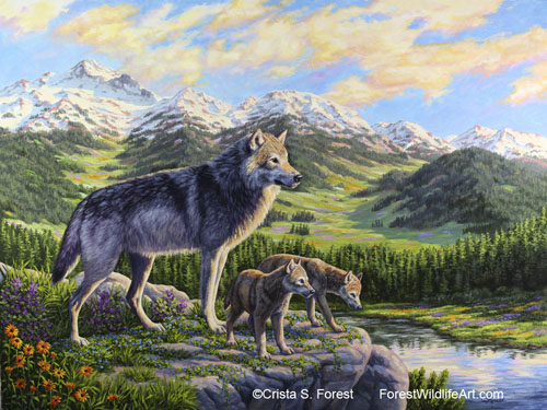 wolf painting