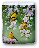 goldfinches duvet cover